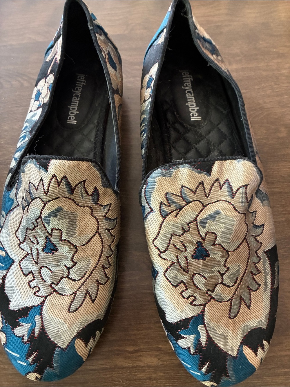 Jeffrey Campbell Blue Floral Brocade Women’s Loafers